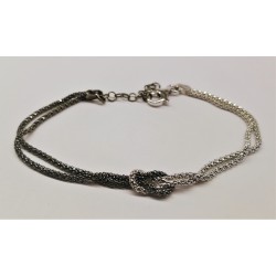 BRACCIALE IN ARGENTO  NODO BICOLORE